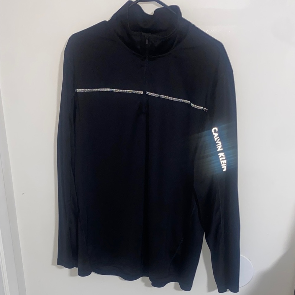 Calvin Klein Men's Black Half Zip Up Sweater